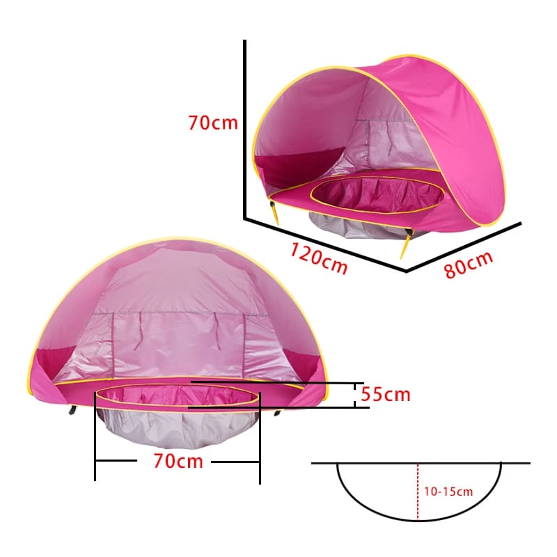 Tenda Portátil de Praia e Piscininha para Bebê com Proteção UV: Segurança e Diversão Sob o Sol