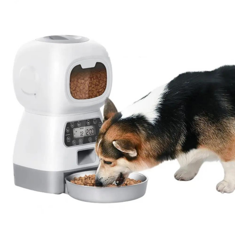 Alimentador Automático Inteligente para Pets 3.5L com Wi-Fi e Gravador de Voz - Alimentação Programada para Gatos e Cães