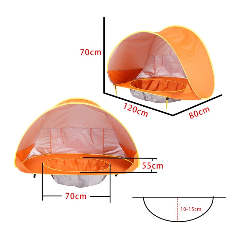 Tenda Portátil de Praia e Piscininha para Bebê com Proteção UV: Segurança e Diversão Sob o Sol