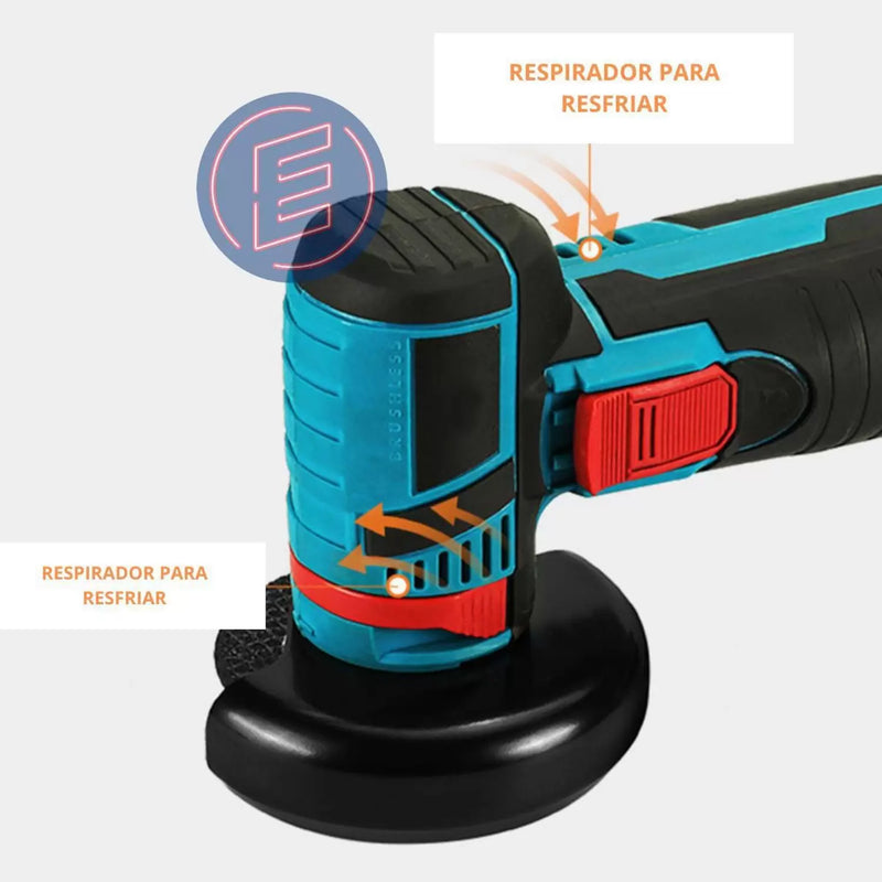 Esmerilhadeira Delux Industrial Sem Fio 76mm e 12v Potência Bateria