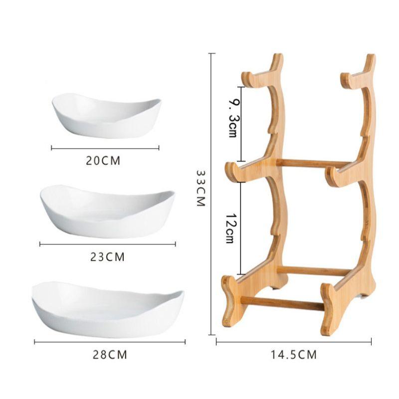 Fruteira de Mesa Moderna em Bambu 2 a 3 Andares 