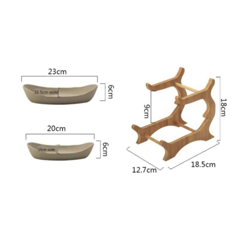 Fruteira de Mesa Moderna em Bambu 2 a 3 Andares 